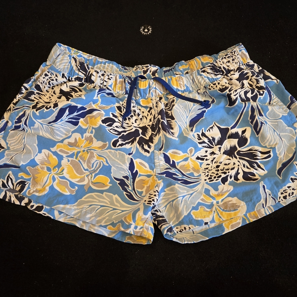 Patagonia Blue Floral Drawstring Women's Shorts XL